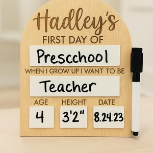 Personalized First Day of School Sign | Last Day of School Sign | School Sign | Custom Sign School | DRY ERASE SIGN | Interchangeable Sign