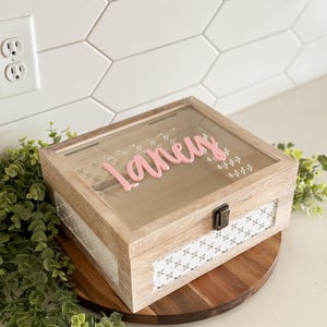 Personalized Wooden Keepsake Box – Baby Nursery Memory Box