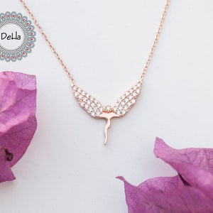 Rose Gold Plated Fairy Pendant: 925 Sterling Silver Charm
