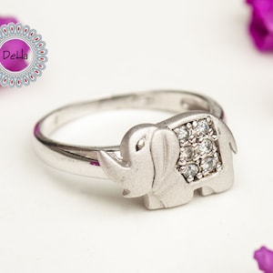 Sterling Silver Lucky Elephant Ring: Handmade Animal Jewelry