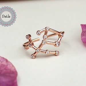 Pierścień zodiaku Panna, Pierścień Panny, Pierścień zodiaku, Biżuteria zodiaku, Biżuteria Panny, Pierścień horoskopu, Pierścień zodiaku Panny Pierścień astrologiczny Zodiak