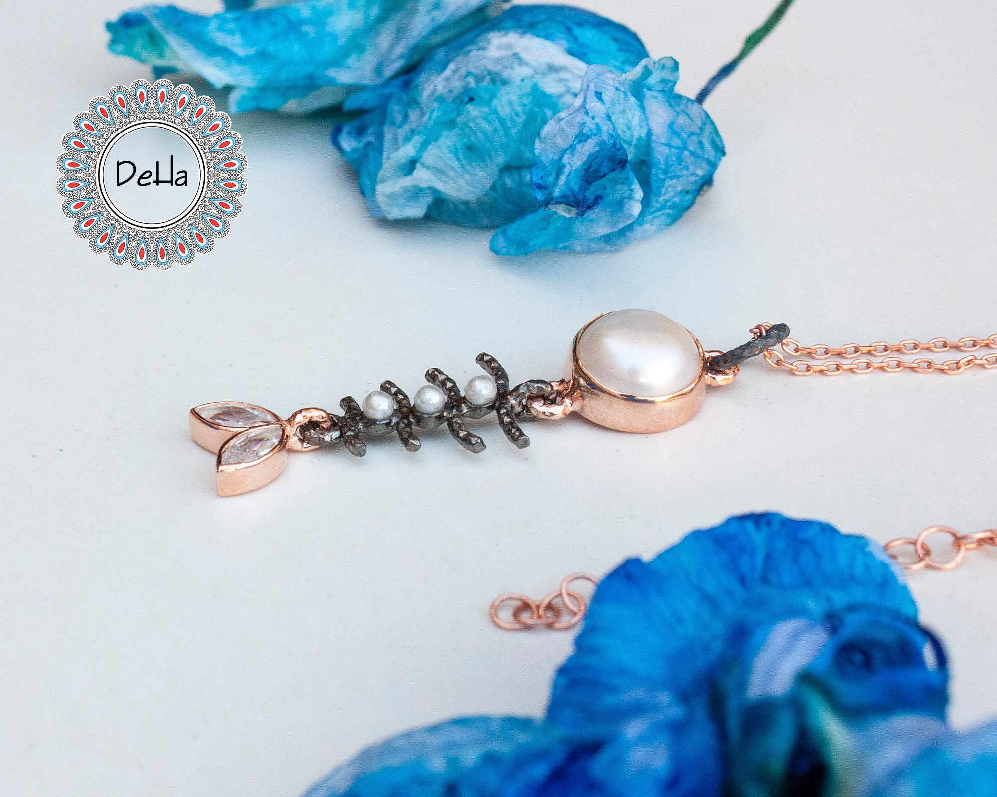 Unique Fish Bone Necklace, Fish Bone Jewelry, Silver Fish Necklace