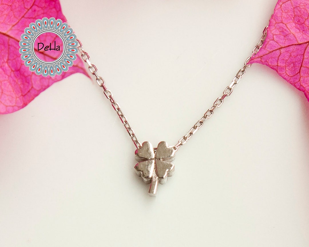 Dainty Sterling Silver Clover Necklace: Lucky Charm Jewelry - Etsy