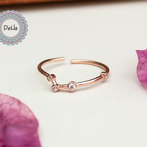 Widder Sternzeichen Ring: Rose Gold Plated Sterling Silber Astrologie Schmuck