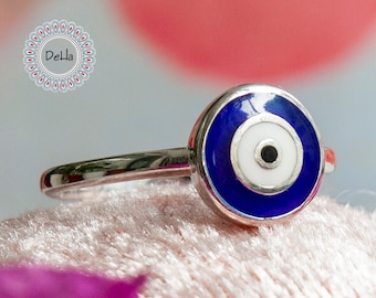 Blue Evil Eye Ring, Evil Eye Ring, Protection Ring, Silver Eye Ring, Blue Evil Eye, Eye Ring, Evil Eye Jewelry, Evil Eye, Eye Jewelry, Ring