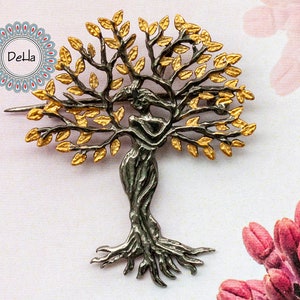 Gold Plated Sterling Silver Tree of Life Brooch