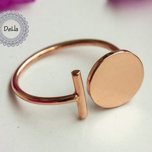 Handmade Rose Gold Plated Sterling Silver Open Ring
