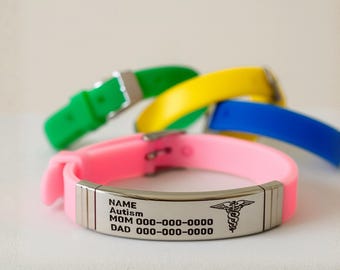 Medicinskt armband för barn, Akutarmband, Medicinskt ID-armband för barn, Säkerhetsarmband, Anpassat medicinskt varningsarmband för barn, Diabetesarmband