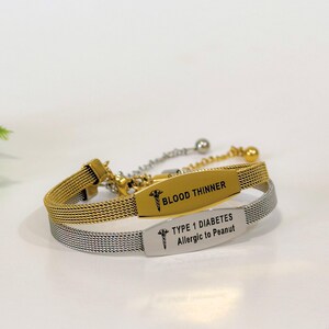 Custom Medical id bracelet waterproof, Diabetes emergency bracelet