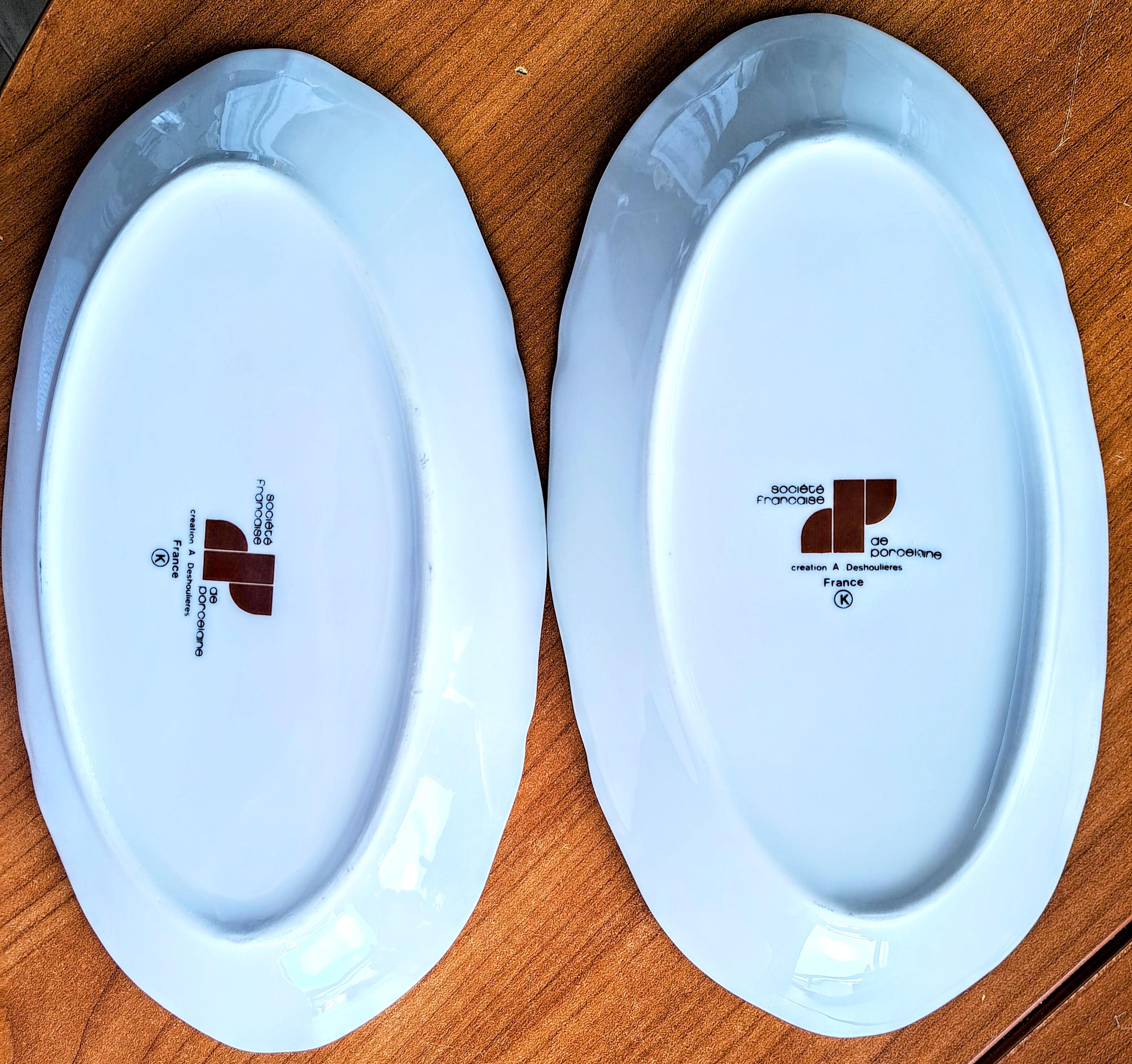 Lot de 2 raviers petits plats ovales anciens Villeroy et Boch modèle
