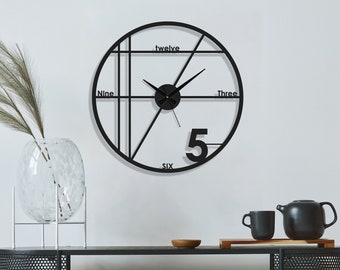 Minimalist Wall Clock, Large Wall Clock, Modern Wall Clock, Oversized Wall Clock, Unique Wall Clock, Silent Wall Clock, Housewarming Gift