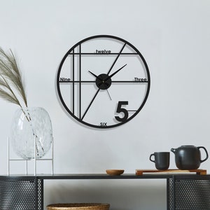 Minimalist Wall Clock, Large Wall Clock, Modern Wall Clock, Oversized Wall Clock, Unique Wall Clock, Silent Wall Clock, Housewarming Gift