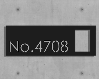 Adressschild aus Metall, Klingelschild Sicherheit Video, Hausnummer Schild aus Metall, Adressschild, personalisiertes Straßenschild, moderne Hausnummer