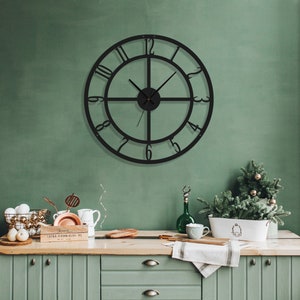 Numeral Metal Wall Clock, Large Wall Clock, Minimalist Wall Clock, Modern Wall Clock, Oversized Wall Clock, Silent Wall Clock