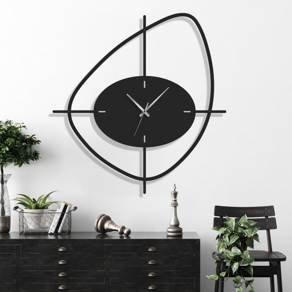 Horloge murale moderne Sea Shell, grande horloge murale minimaliste, horloge murale design, horloge murale silencieuse, art mural maison, Wanduhr, Horloge Murale