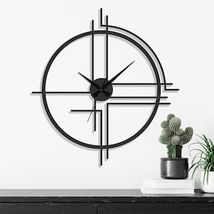 Minimalist Oversized Wall Clock, Mesh Wall Clock, Modern Large Wall Clock, Unique Wall Clock, Silent Wall Clock, Wanduhr, Horloge Murale image 1