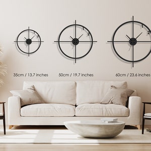 Grote wandklok, minimalistische wandklok, extra grote wandklok, moderne wandklok, metalen wandklok, Wanduhr, Horloge Murale, Home Decor afbeelding 5