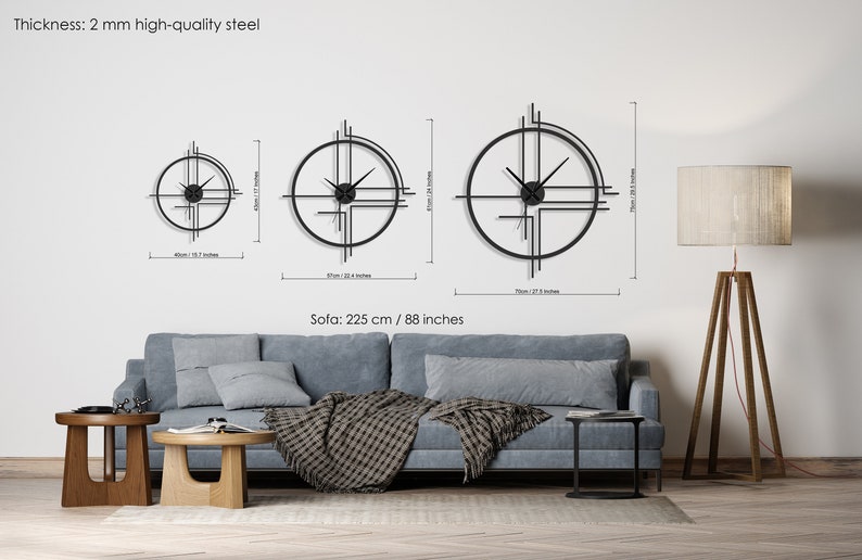 Minimalist Oversized Wall Clock, Mesh Wall Clock, Modern Large Wall Clock, Unique Wall Clock, Silent Wall Clock, Wanduhr, Horloge Murale zdjęcie 7