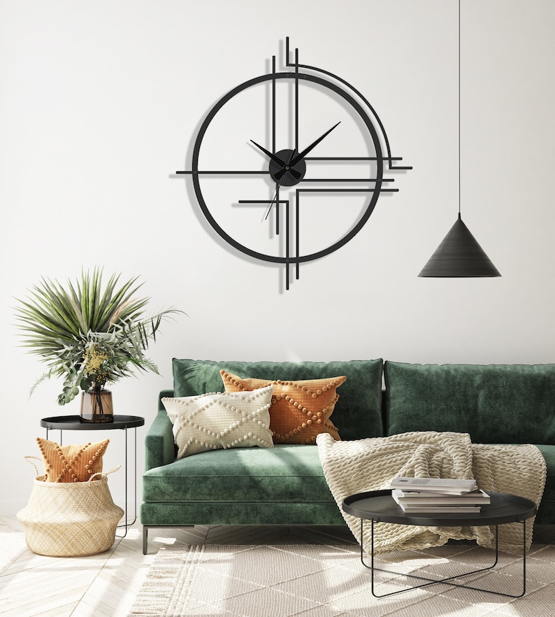 Minimalistische oversized wandklok, mesh wandklok, moderne grote wandklok, unieke wandklok, stille wandklok, Wanduhr, Horloge Murale afbeelding 4