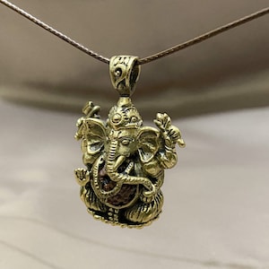 Ganesh Pendant, Halloween Gift, Handmade Ganesha Rudraksha Brass Pendant, Lucky Pendant, Handmade Jewelry, mothers day, Halloween Decor