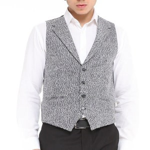 Mens Wool Vest, Waist Coat for Men, Wedding Vest, Mens Vest, Formal, Groom Vest , Light Grey Design Waistcoat Tailored Fit For Men