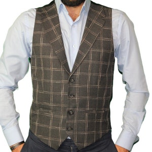 Mens Vest, Waist Coat for Men, Wedding Vest, Mens Vest, Formal, Groom Vest Black Check Design Waistcoat Tailored Fit For Men