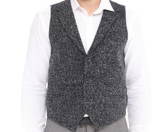 Nero - Gilet di lana grigio, Gilet di lana da uomo, Formale, Cappotto per uomo, Gilet da sposa, Gilet da uomo, Gilet da sposo, Gilet da uomo dello sposo, Gilet da sposo