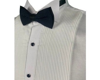 ICONIC VERTICAL PLEATED - White Tuxedo Shirt With Studs for Men