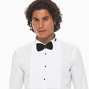 ICONIC SIGNATURE VERTICAL - White Pleated Tuxedo Shirt with Studs- Tailored Master Slim Fitted