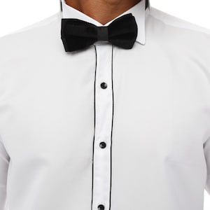 ICONIC STRIPED DOUBLE White & Black Tuxedo Shirt With Studs for Men - Etsy