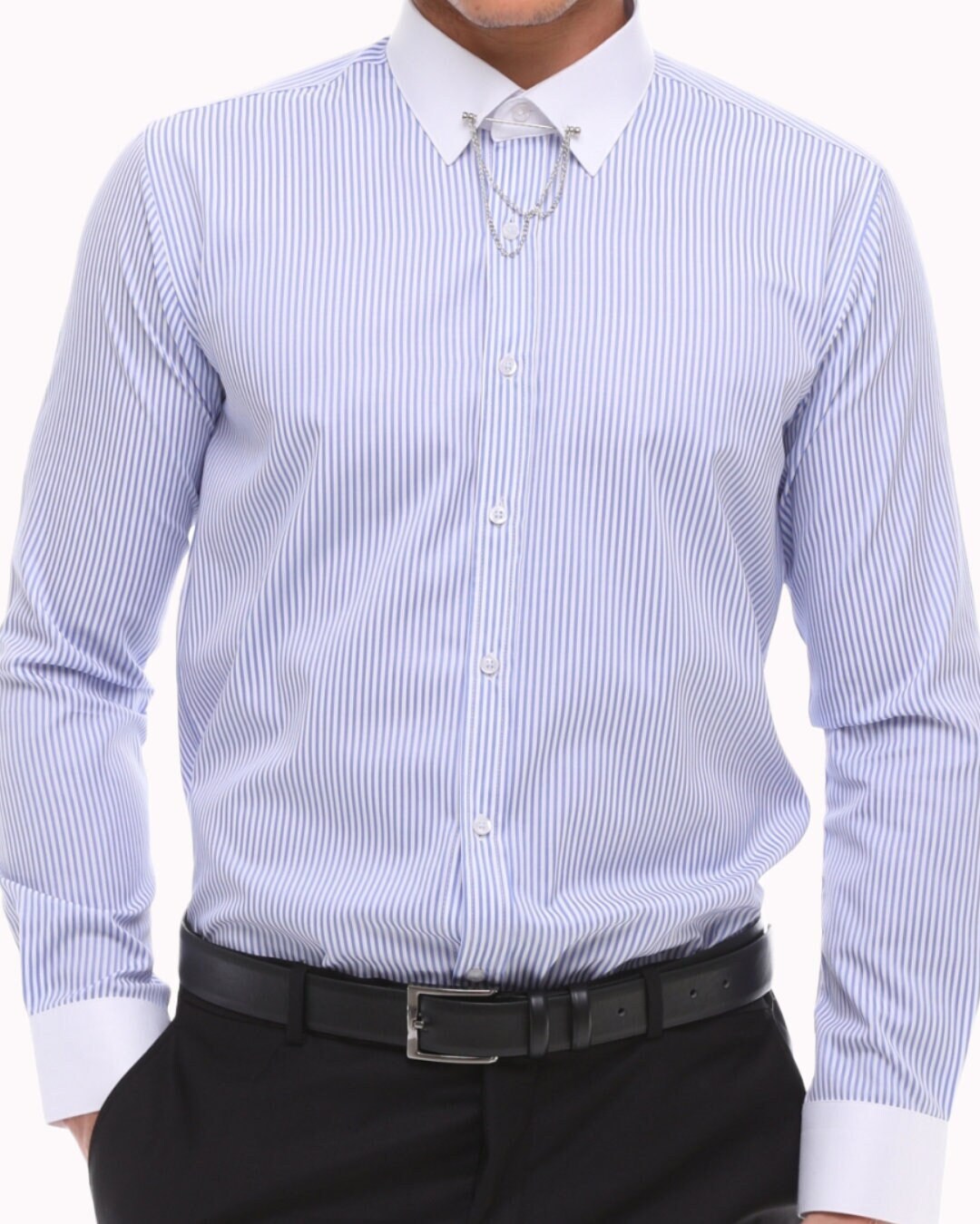 Lilac Shirt With Mini Frill Collar And White Trim main image 1