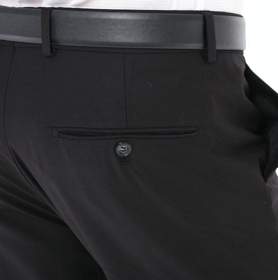 Pantalon de tela negro hombre hotsell