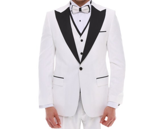 Brondesbury Skinny Fit White Tuxedo Suit  Twisted Tailor
