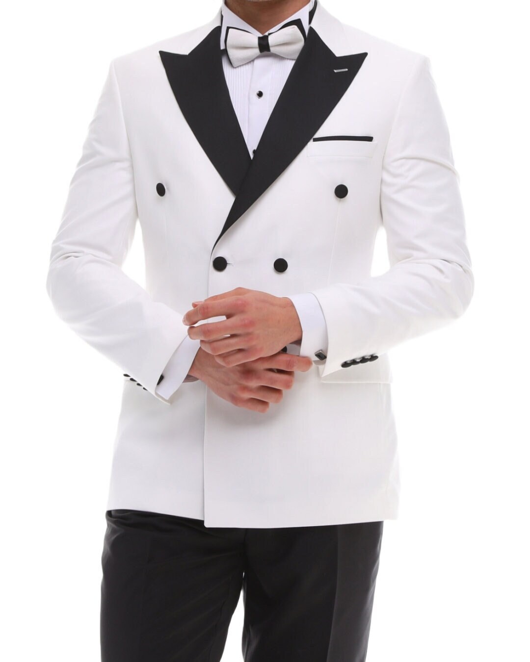 White double breasted suit top