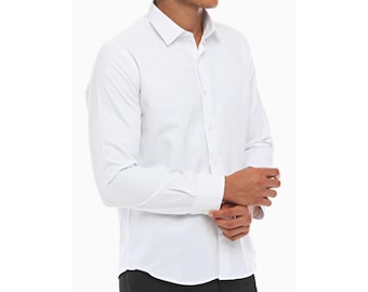 ICONIC WHITE SINGLER - White Single Cuff Shirt for Men