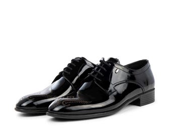 Ducavelli Aura - Men's Shinny Black Genuine Leather Shoes