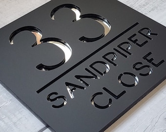 Modern Acrylic House Number Sign | Floating Door Number
