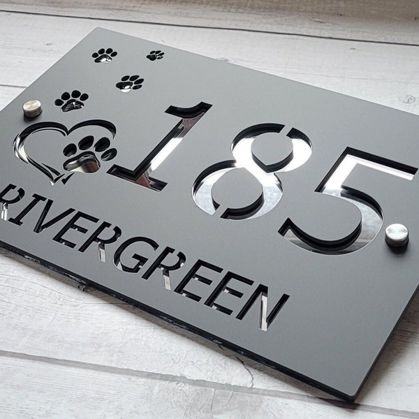 MODERN  HOUSE SIGNS | Home Address Sign | Dog House Sign |  230mm x 155mm | 290mm x 190mm | 38mm x 250mm | 500mm x 330mm