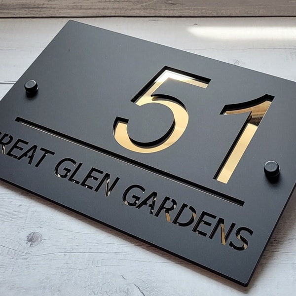 MODERN HOUSE SIGN | Address Sign | 195mm x 130mm | 230mm x 155mm | 290mm x 190mm | 380mm x 250mm | 500mm x 330mm