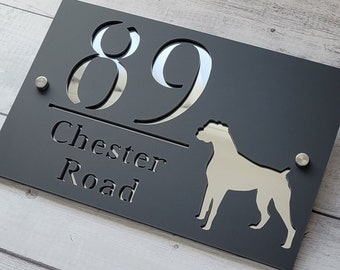 MODERN  HOUSE SIGNS | Home Address Sign | Dog House Sign | 230mm x 155mm