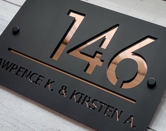 Modern Acrylic House Number Sign | Custom Address Plaque