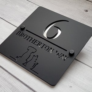 MODERN HOUSE SIGN | Cat House Sign | Dog house Sign | 180mm x 180mm | 200mm x 200mm | 250mm x 250mm | 300mm x 300mm | 350mm x 350mm