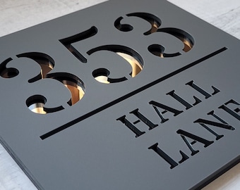 Modern Acrylic House Number Sign | Floating Home Address Plate