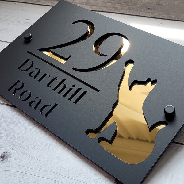 MODERN HOUSE SIGN | Cat House Sign | 230mm x 155mm | 290mm x 190mm | 38mm x 250mm | 500mm x 330mm