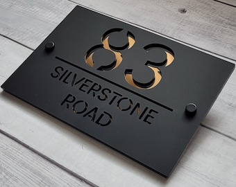 Modern Acrylic House Number Sign | Address Plaque