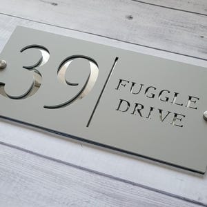 Modern Acrylic House Sign | Floating Number Plaque