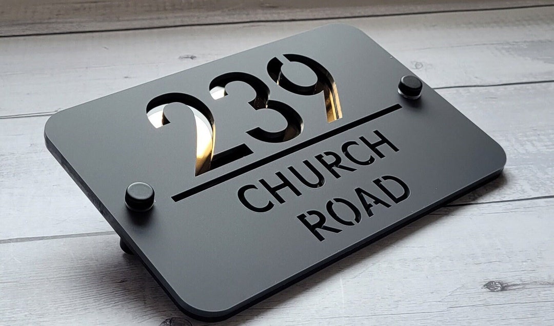 MODERN HOUSE SIGN | House Numbers | Door Number Signs | Grey Matt ...