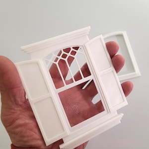 Gotisches Fenster STL 1:12 Puppenhaus-Kirchenfenster mit Innenausstattung