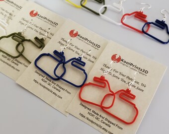 Curling Dangle Earrings, Minimalist Earrings 3d Printed - Curling Gift, Unique Earrings