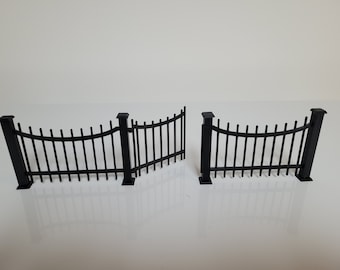 Miniature Dollhouse Fence/Gate Kit - Craft/Diorama Supplies - 1:12 Scale 3d Printed Fence And Gate Kit